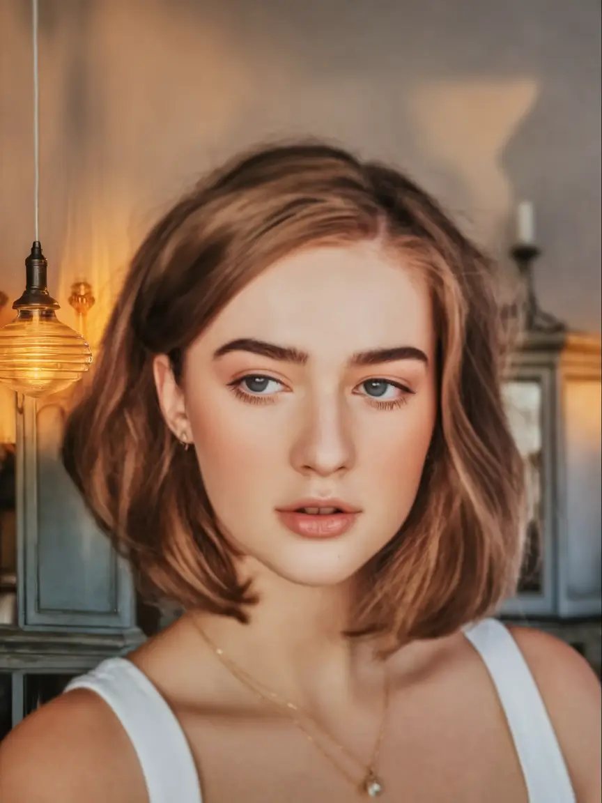 Cozy Autumn Haircuts for 2025 Soft Rounded Bob With Warm Brunette Tone