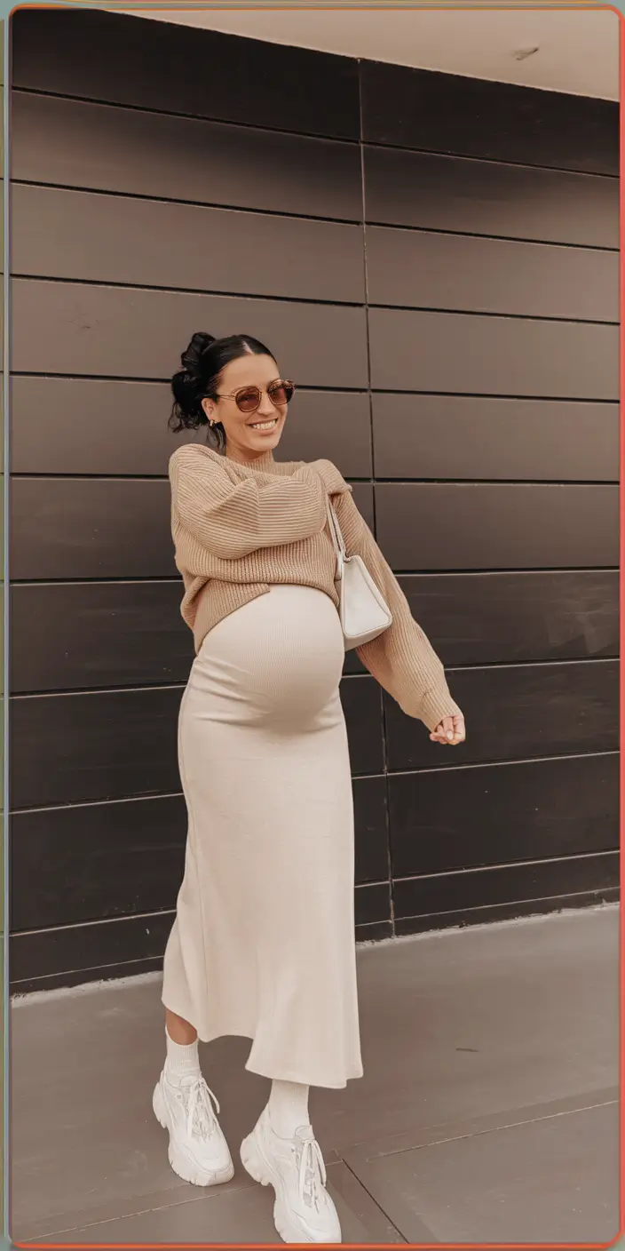 Cute Fall outfits for Pregnancy 2025 Effortless Neutrals Meet Street Cool