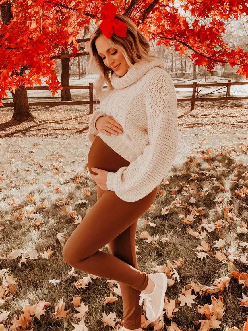 Cute Fall outfits for Pregnancy 2025 Cider-Stroll Cozy Core