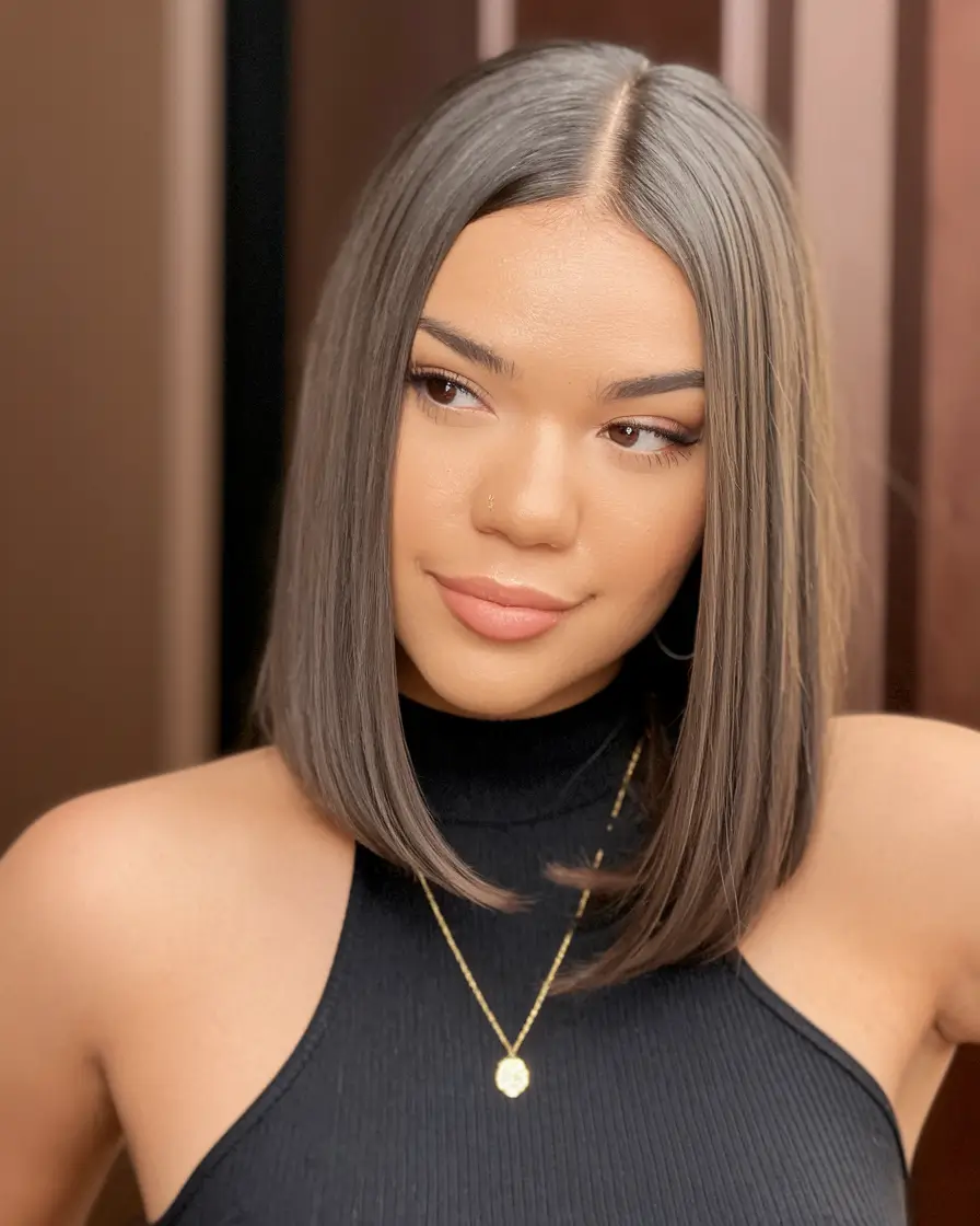 Easy Short Fall Hairstyles 2025 Rounded Bob with Cool Ash Gloss