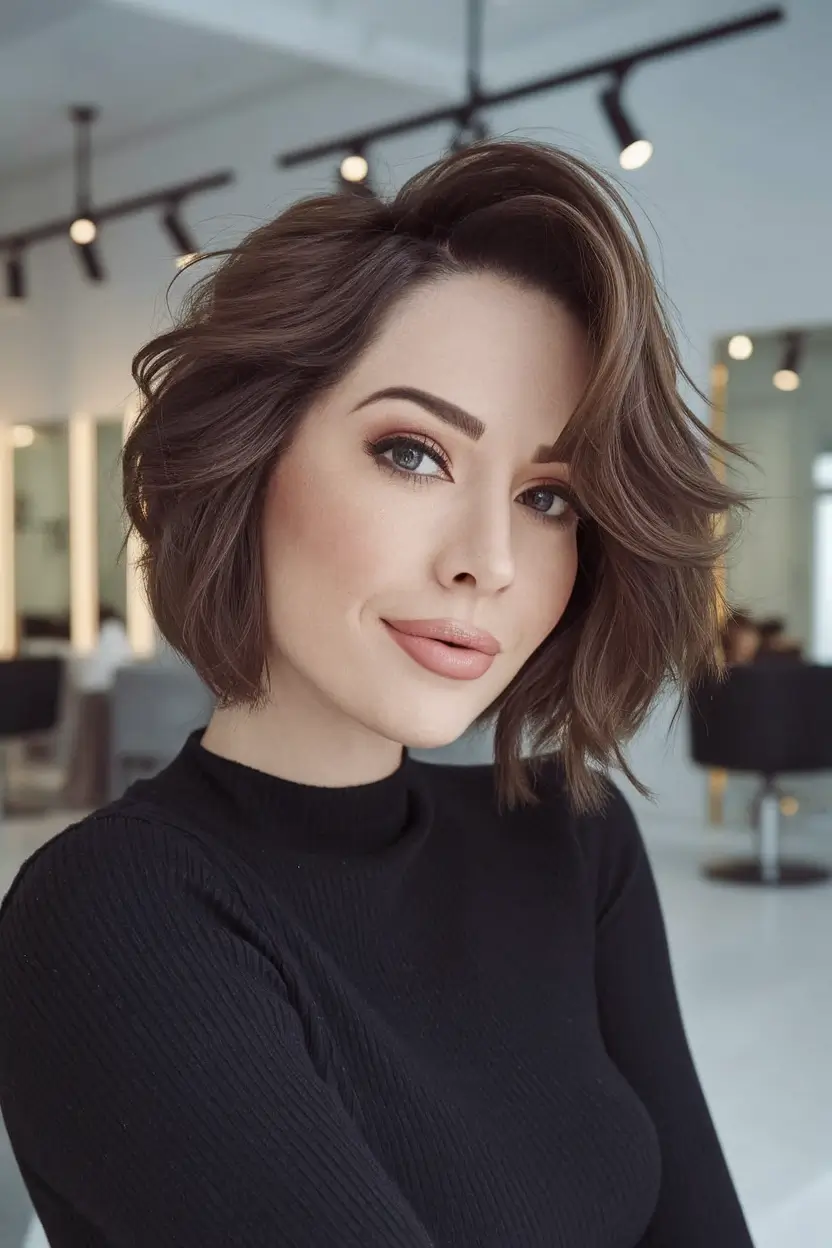 Easy Short Fall Hairstyles 2025 Soft Layered Bob with Side Volume