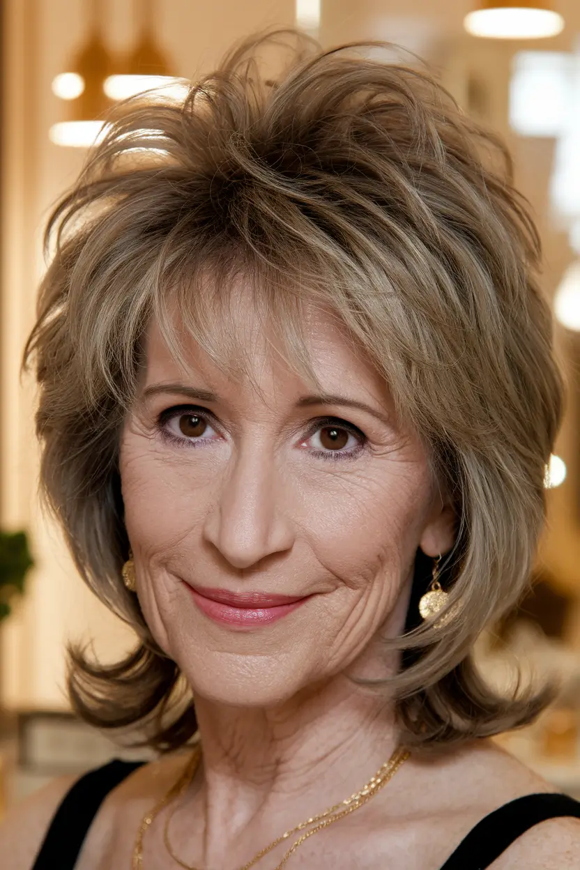Elegant Fall 2025 Haircut Inspiration for Women Over 60 Feathered Texture with Natural Flair