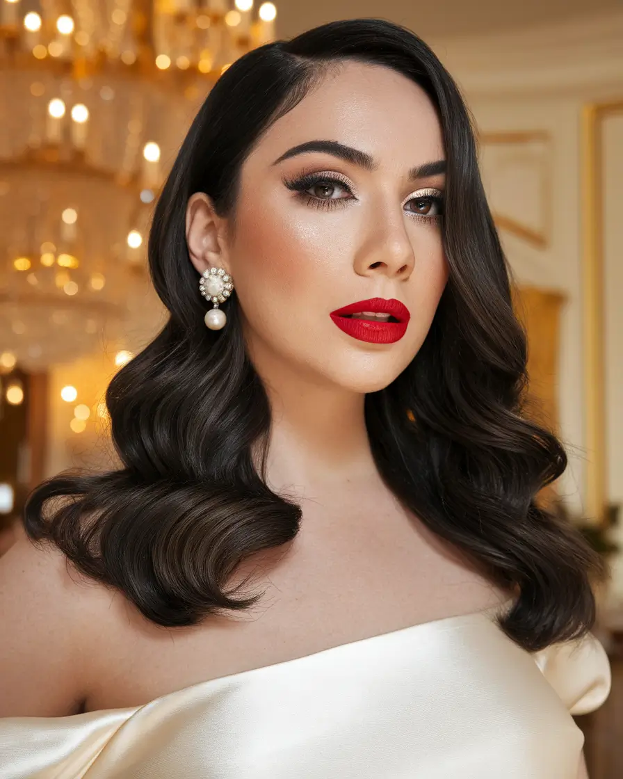 Elegant Updos & Braids for Fall Weddings 2025 - Old Hollywood Glam for Bridesmaids