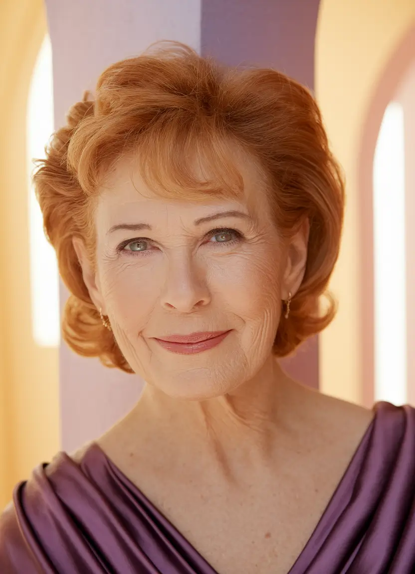 Fall 2025 Haircut That Flatter Women 50+ Elegant Auburn Volume with Gentle Bangs