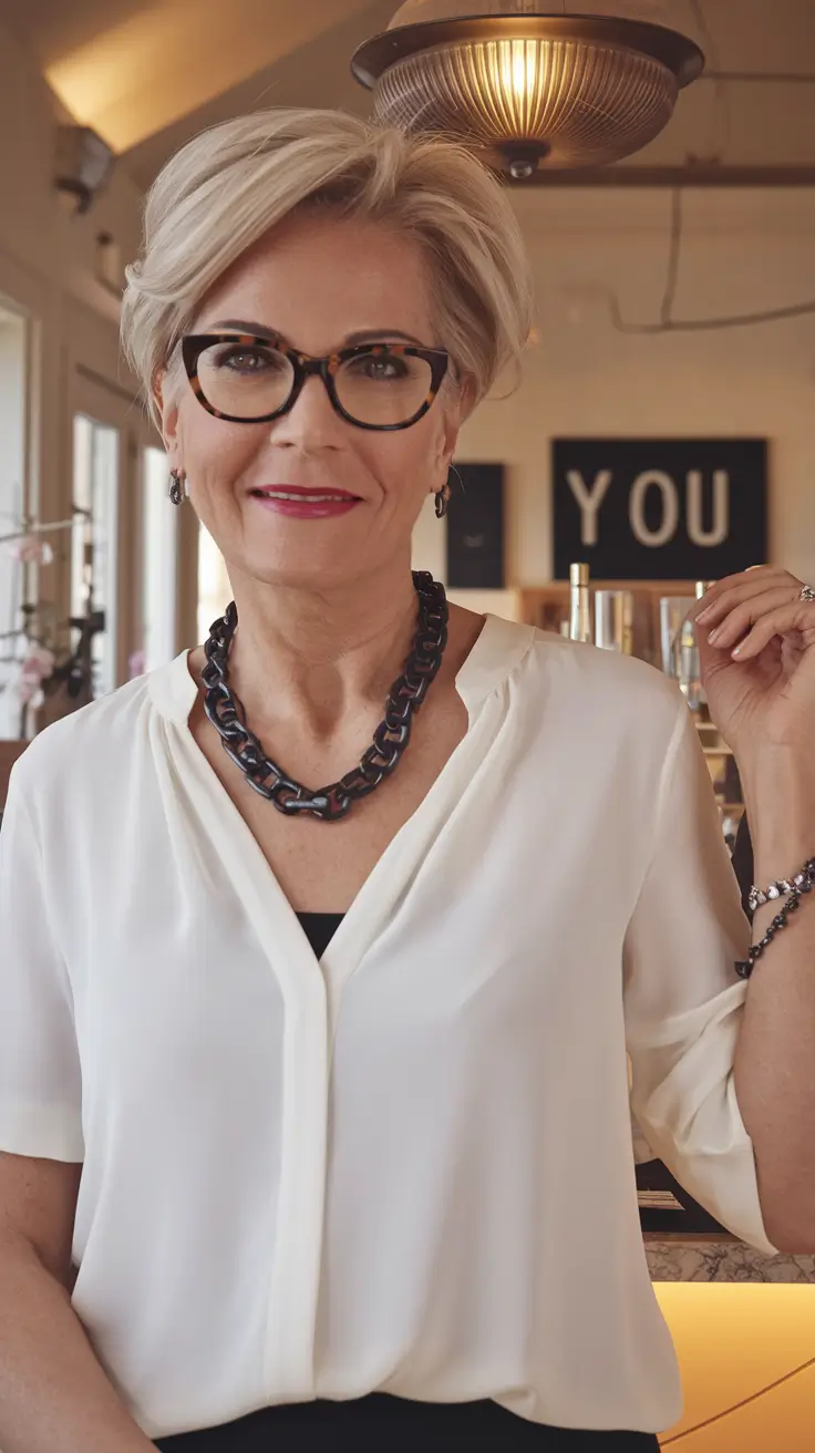 Fall 2025 Haircut That Flatter Women 50+ Classic Layered Bob with Warm Blonde Blend