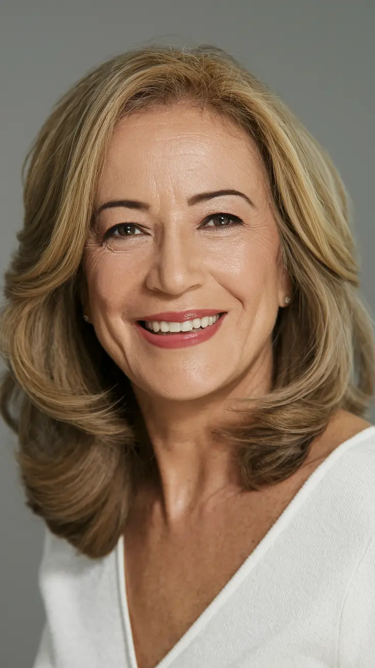Fall 2025 Haircut That Flatter Women 50+ Polished Shoulder-Length Blowout