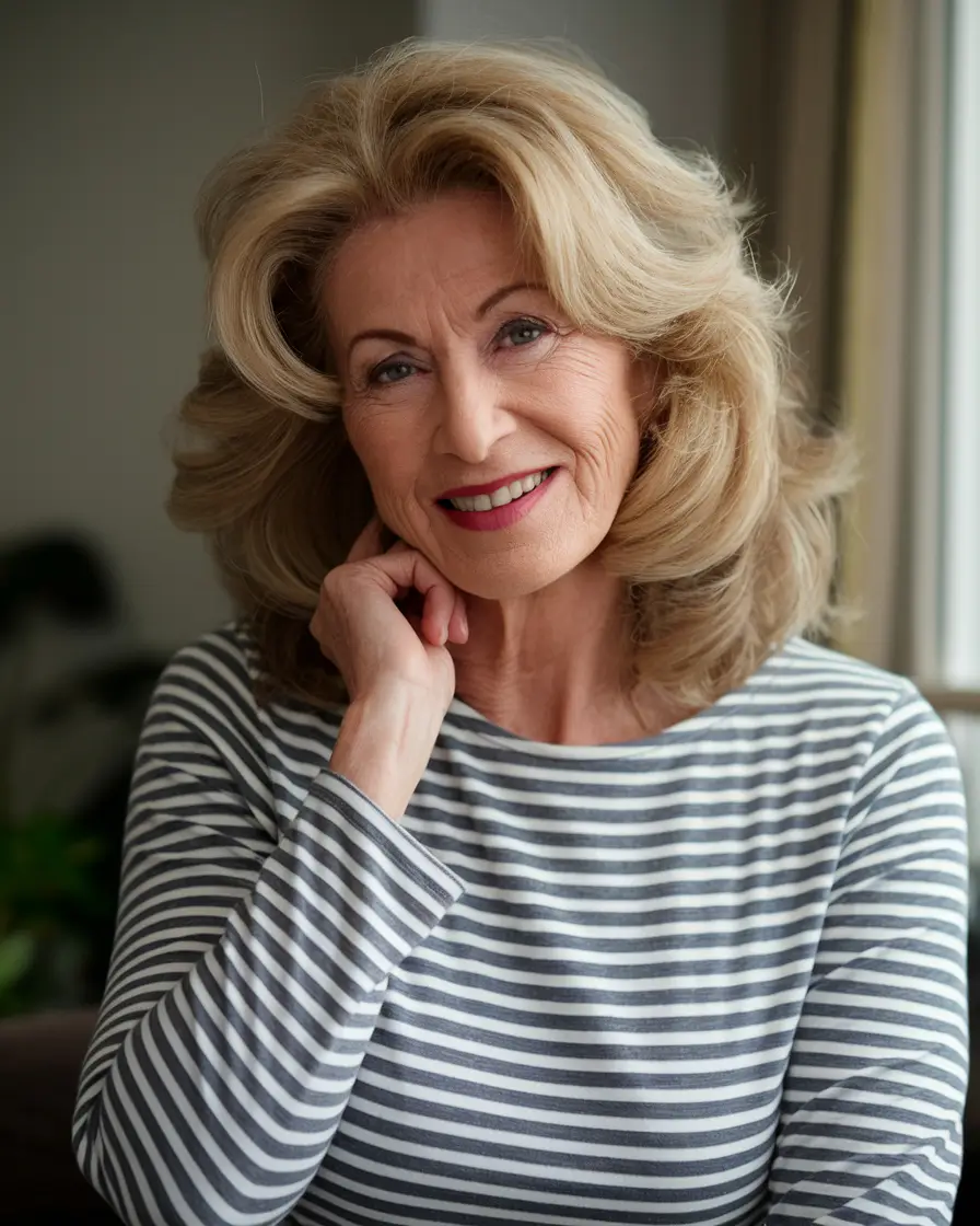 Fall 2025 Haircut That Flatter Women 50+ Full Volume Retro Blowout