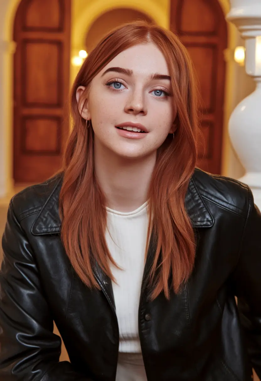 round face haircuts long layers Effortless Auburn Texture with Soft Layers