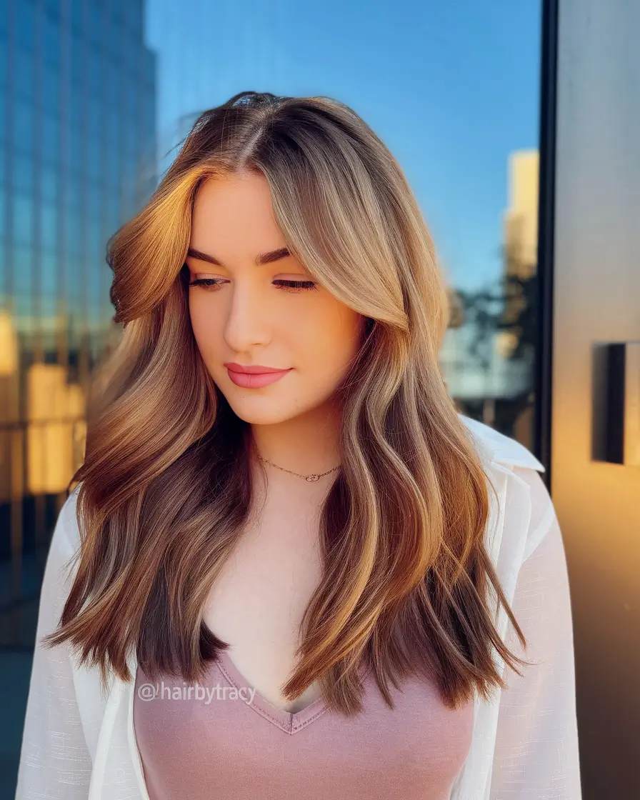 round face haircuts long layers Soft Layers and Creamy Dimension