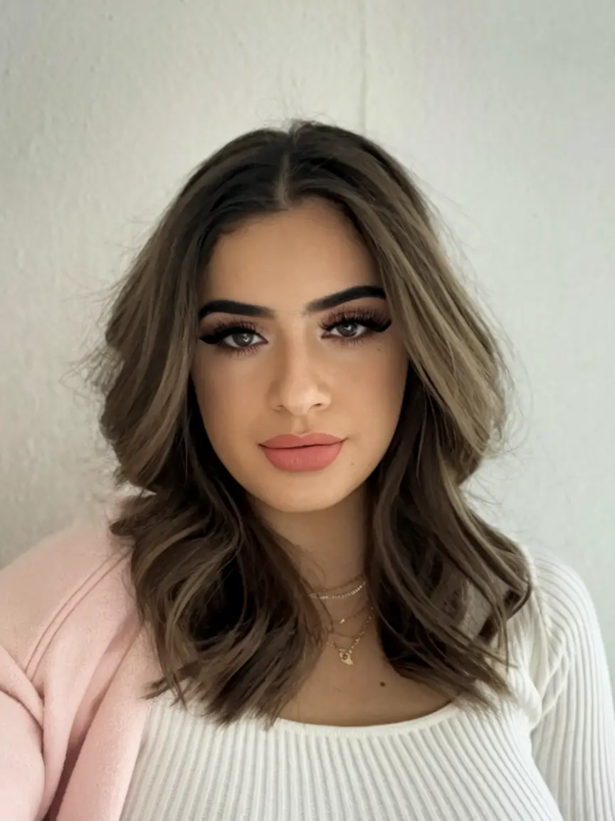 Fall 2025 hairstyles for Round Faces Medium-Length Layers with Soft Volume