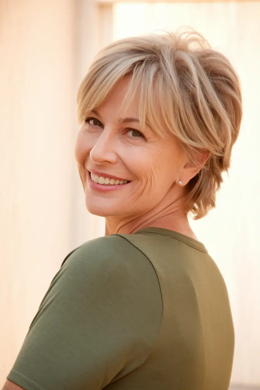Fall 2025 Hairstyles That Flatter 60+ Women Flippy Pixie for Everyday Ease