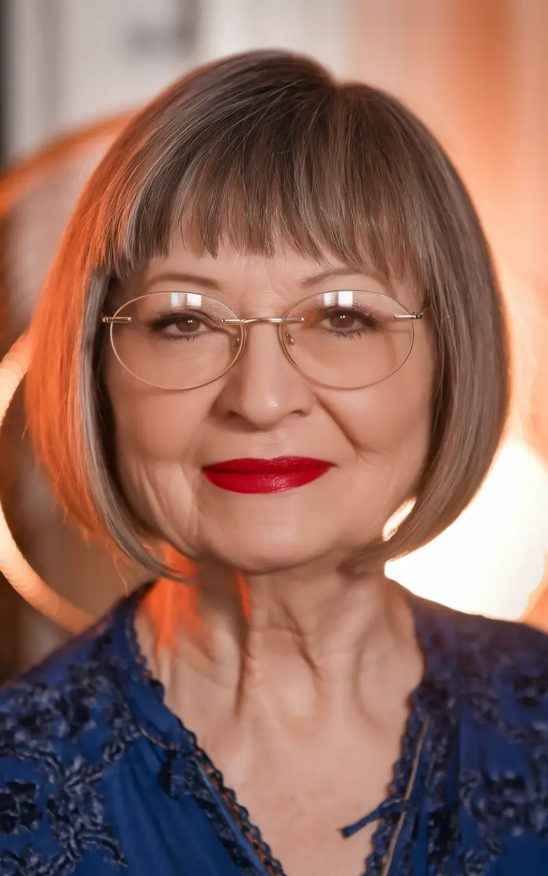 Fall 2025 Hairstyles That Flatter 60+ Women French-Inspired Bob with Bangs
