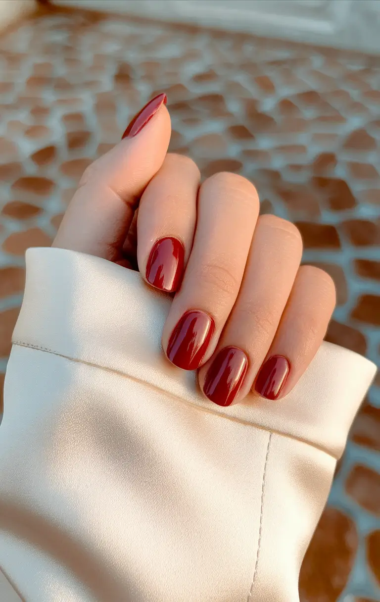 Fall 2025 Nail Colors - Trendy Shades Classic Mahogany Gloss