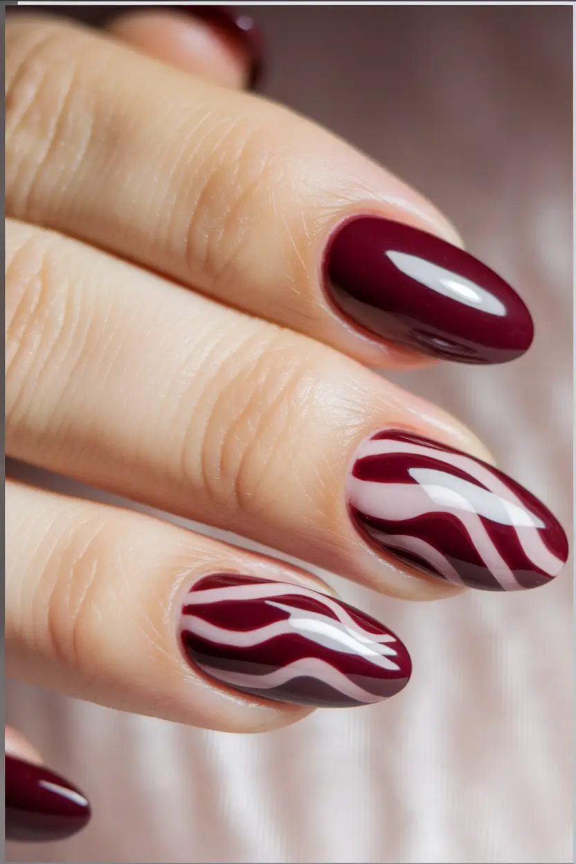 Fall 2025 Nail Colors - Trendy Shades Berry Waves of Movement