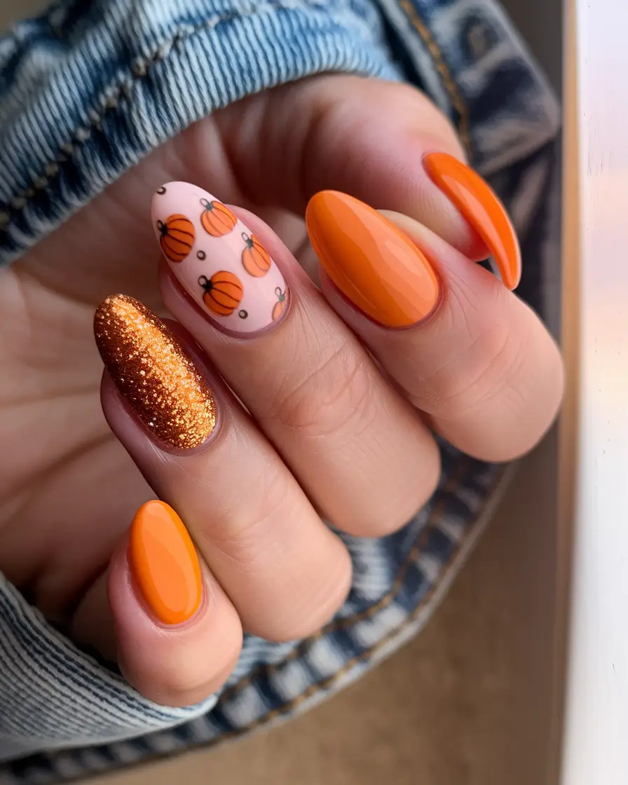 Fall 2025 Nail Colors - Trendy Shades Playful Pumpkin Spice Vibes