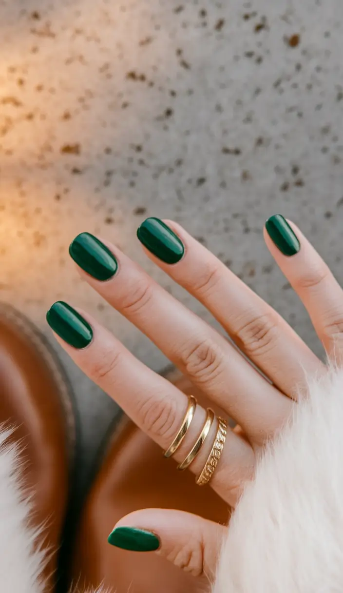 Fall 2025 Nail Colors - Trendy Shades Evergreen Simplicity with Luxe Undertones