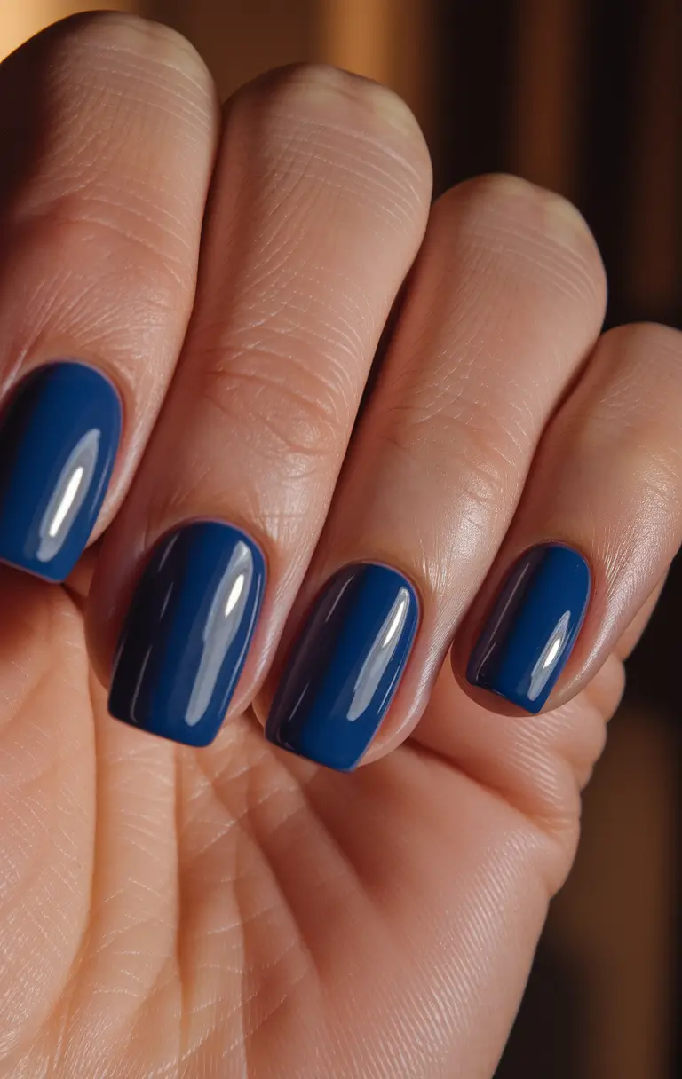 Fall 2025 Nail Colors - Trendy Shades Midnight Blue Modern Minimalism