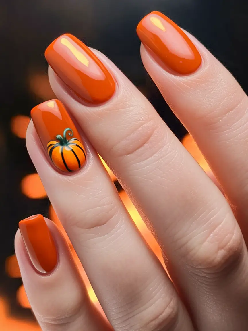 Fall 2025 Nails Art Inspiration Pumpkin Spice Glow