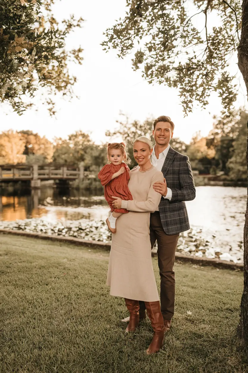 fall family photo outfits ideas 2025 Elegant Neutrals With a Tailored Touch