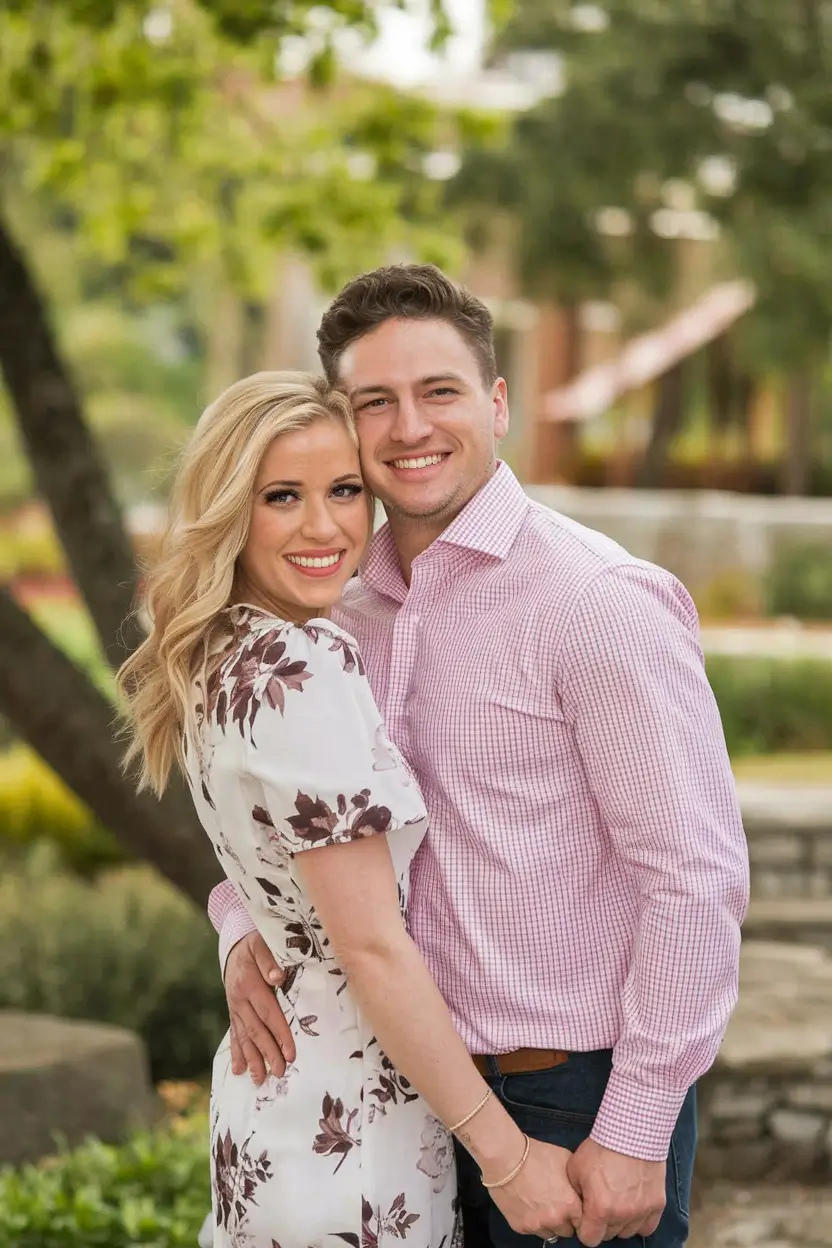 fall family photo outfits ideas 2025 Blush Florals & Micro-Check Sweetheart Style