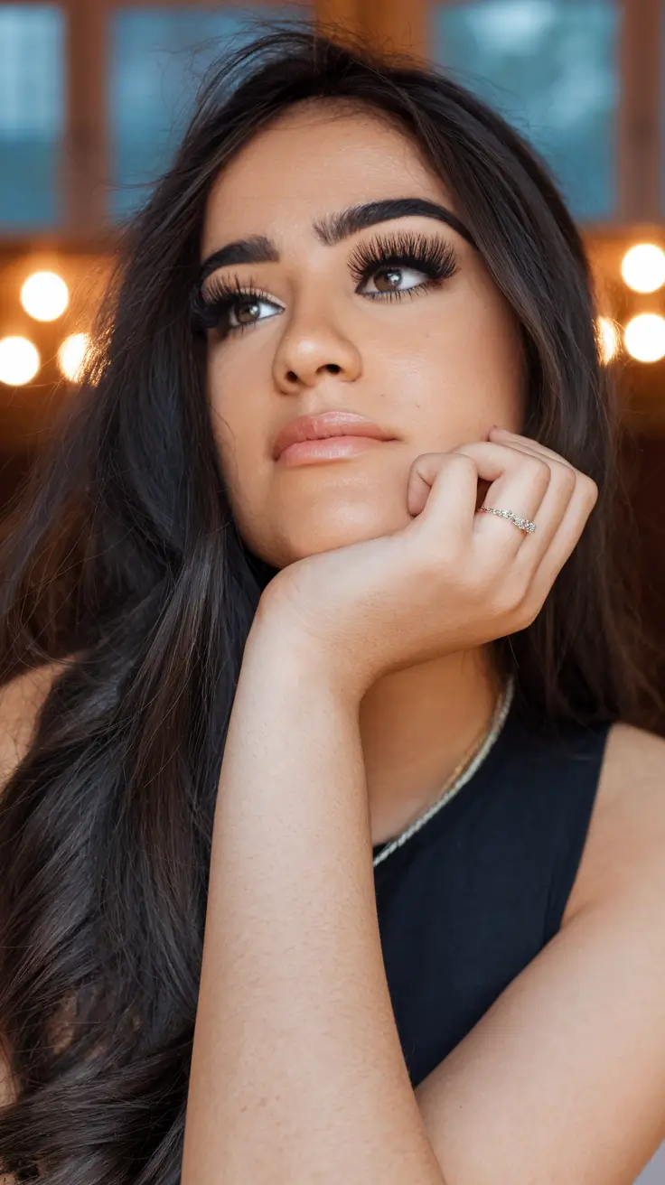Fall Hair Color Ideas for Dark Hair in 2025 Soft Charcoal Shine With Shadow Root