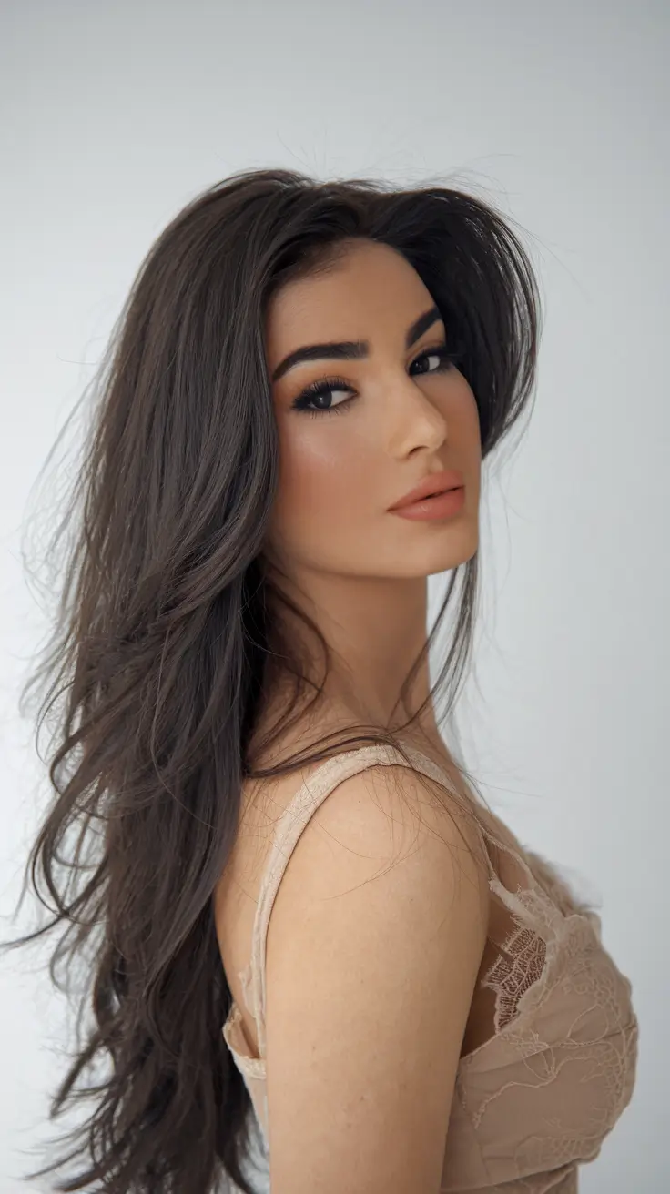 Fall Hair Color Ideas for Dark Hair in 2025 Airy Brunette Layers with Natural Volume