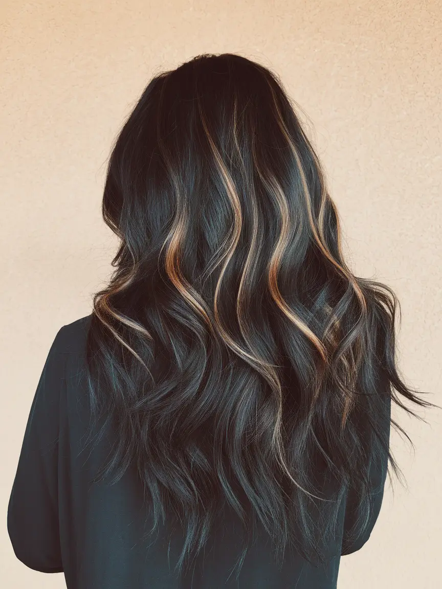 Fall Hair Color Ideas for Dark Hair in 2025 Spiced Bronze Highlights Through Jet-Black Curls