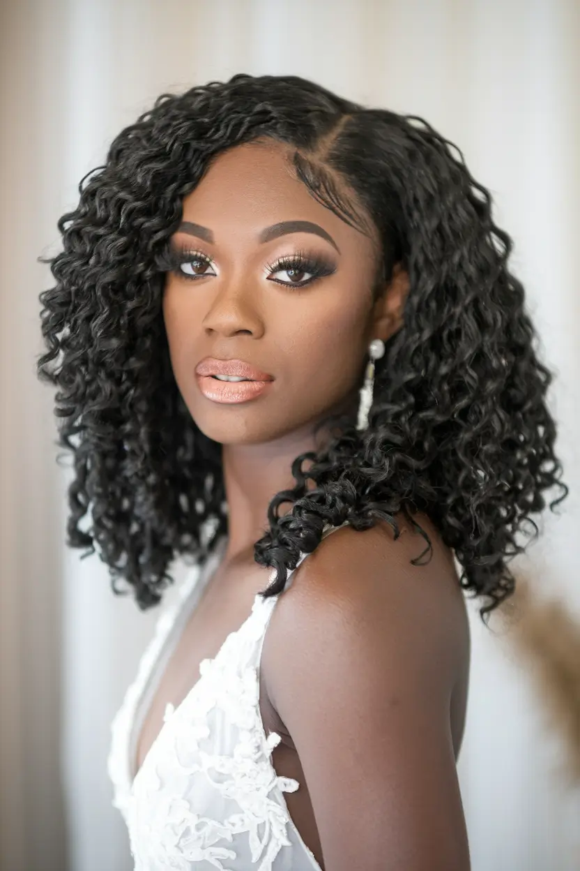 Fall Hairstyles for Black Women in 2025 Defined Spiral Bob with a Side Part