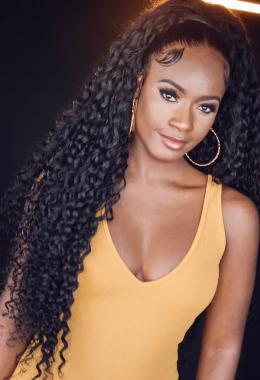 Fall Hairstyles for Black Women in 2025 Half-Up Ultra-Long Curls with Laid Edges