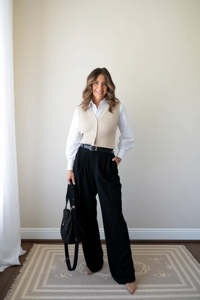 fall office outfits for women+Relaxed Layers for Casual Chic Workdays