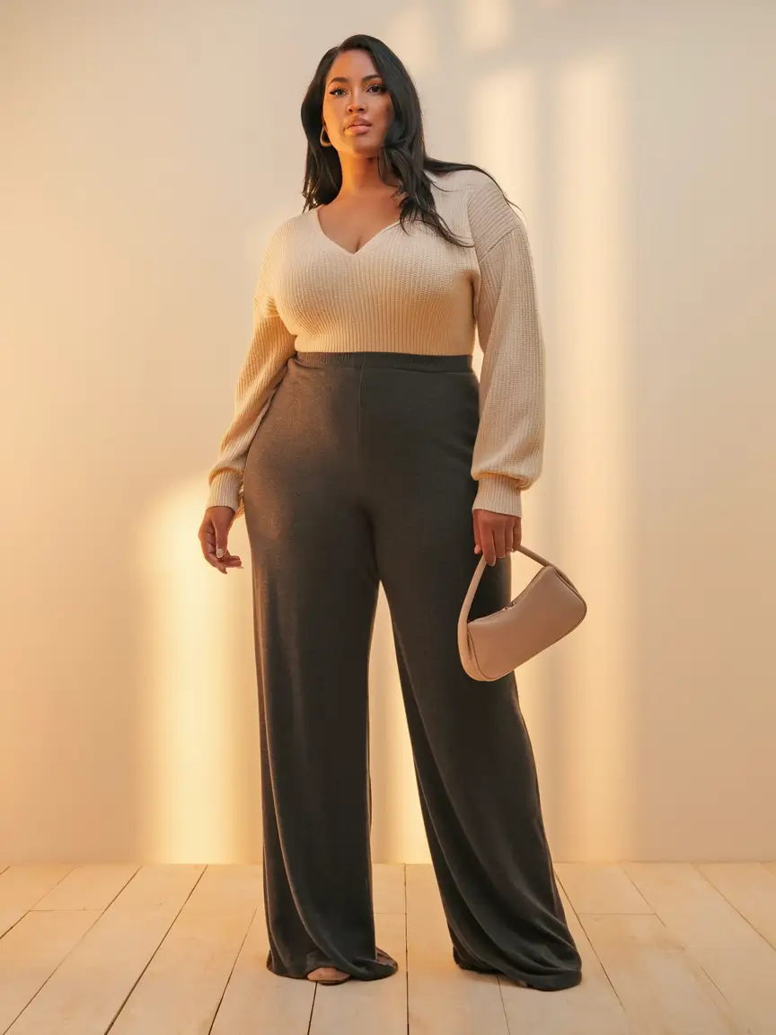 fall plus size capsule wardrobe ideas 2025 - Soft Lounge Meets Street Coffee Run