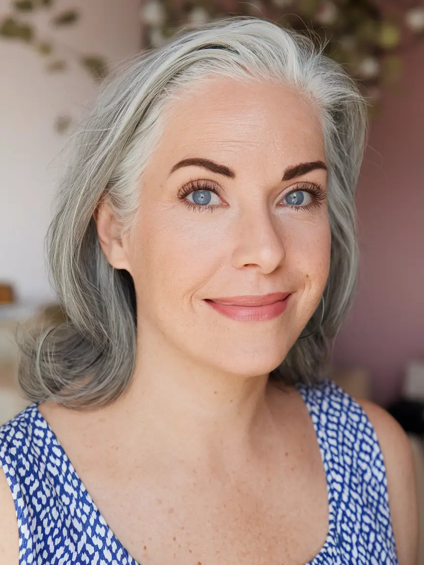 Fresh Fall 2025 Haircuts for Women Over 40 Graceful Layers with Natural Silver