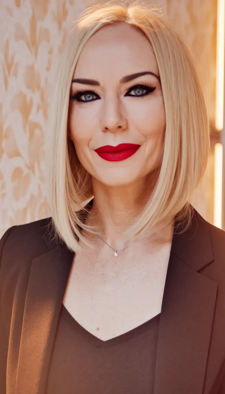 Fresh Fall 2025 Haircuts for Women Over 40 Polished Lob with Understated Volume
