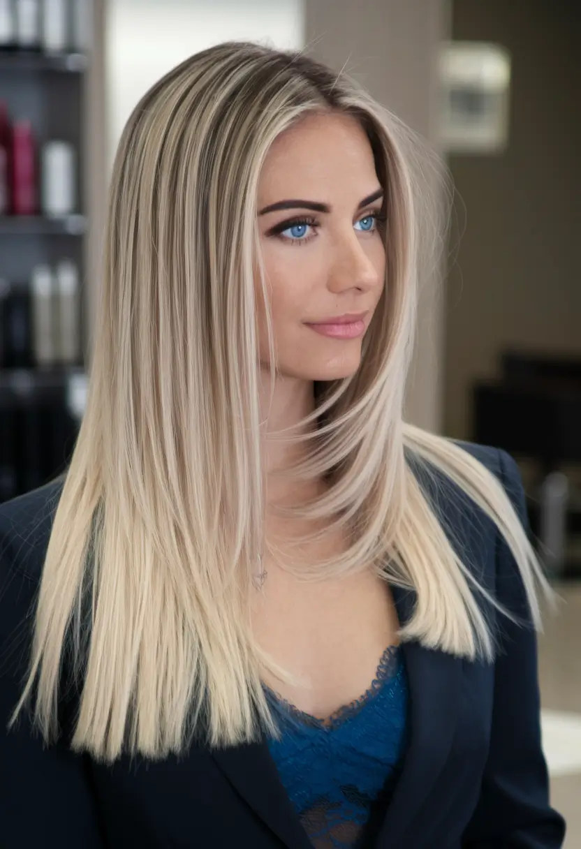 Golden Fall Hair Color for Blondes in 2025 Root-Shadow Layered Sleekness