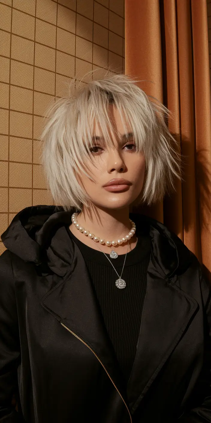 Golden Fall Hair Color for Blondes in 2025 Textured Platinum Rebel Pixie