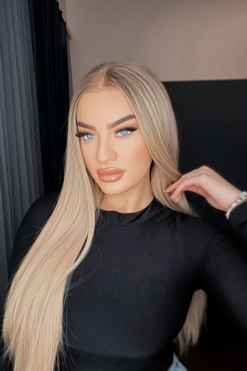 Golden Fall Hair Color for Blondes in 2025 Satin-Straight Desert Blonde