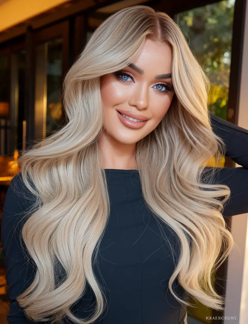 Golden Fall Hair Color for Blondes in 2025 Golden Goddess Hollywood Waves