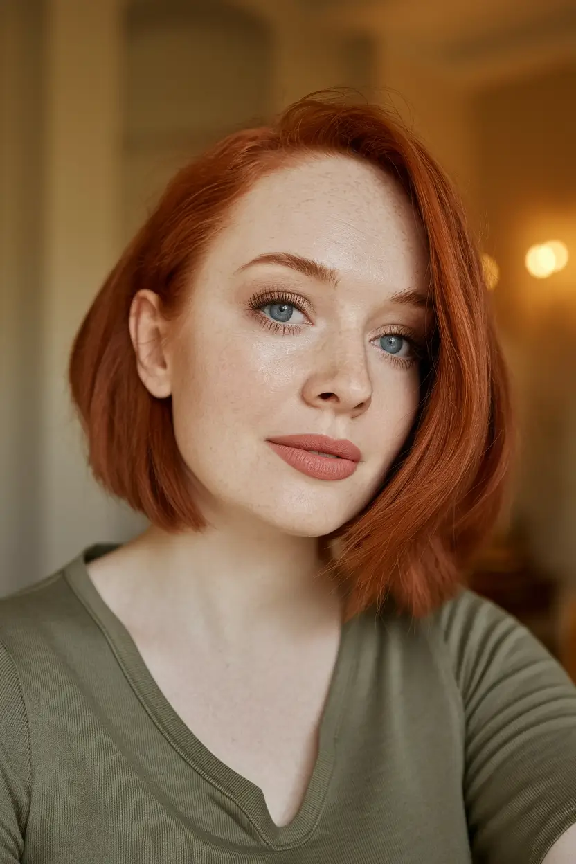 Haircut Ideas for Fall 2025 Cinnamon Tea Length Bob