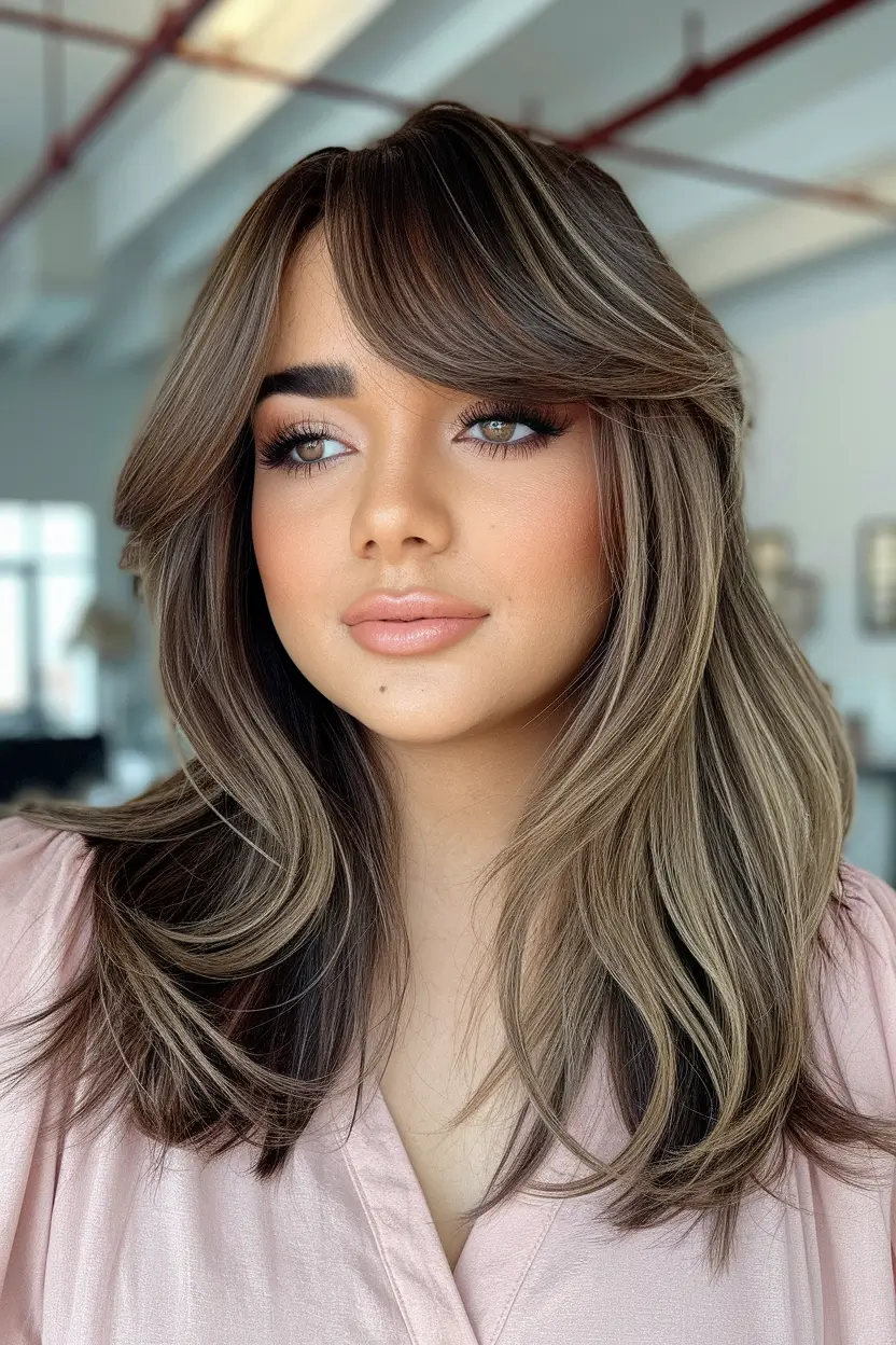 Haircut Ideas for Fall 2025 Balayaged Curtain Glam