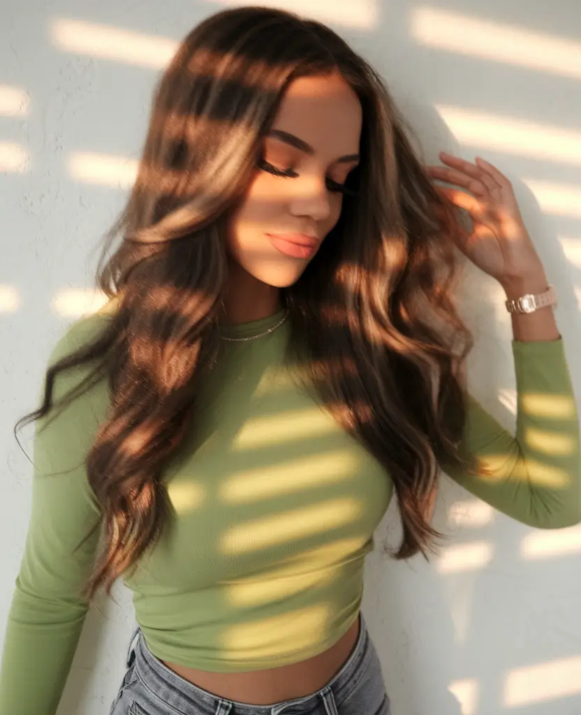 Insta-Cute Hairstyles for Fall 2025 Soft Ribbon Waves with Espresso Shine