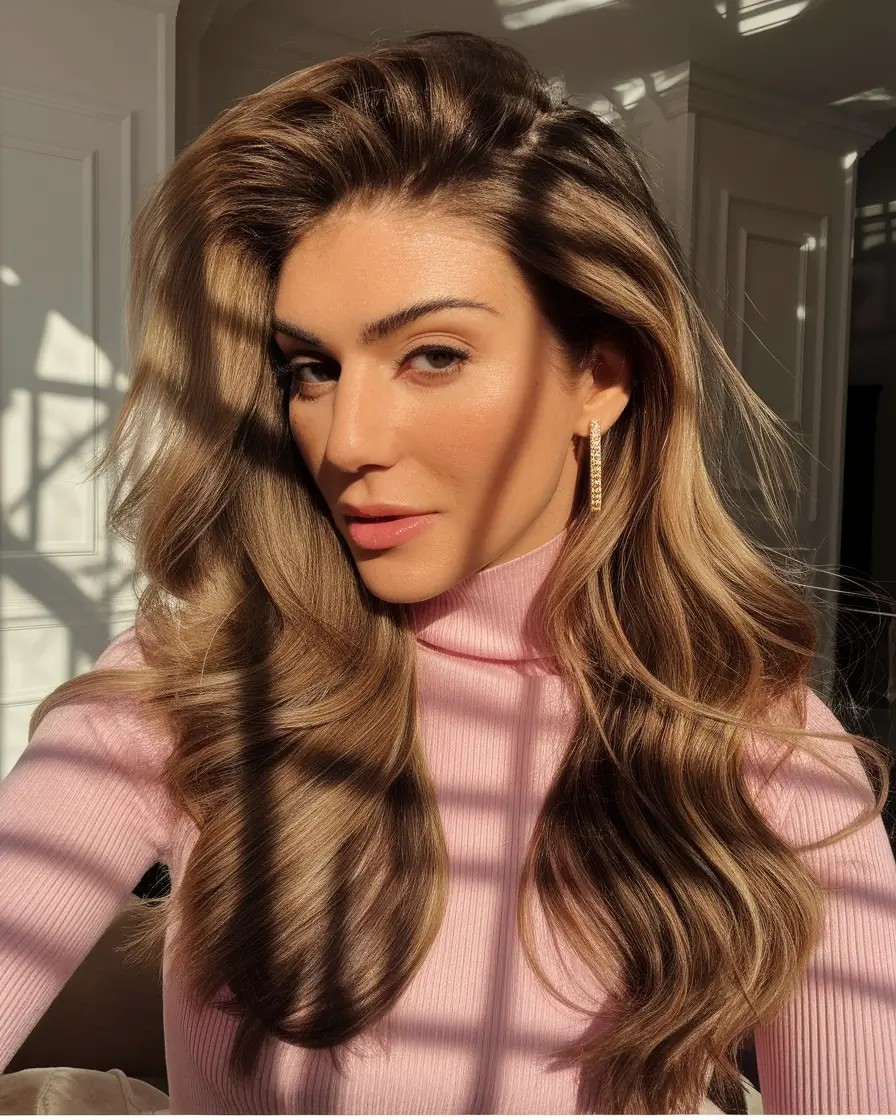 Insta-Cute Hairstyles for Fall 2025 Blowout Volume with Glossy Balayage