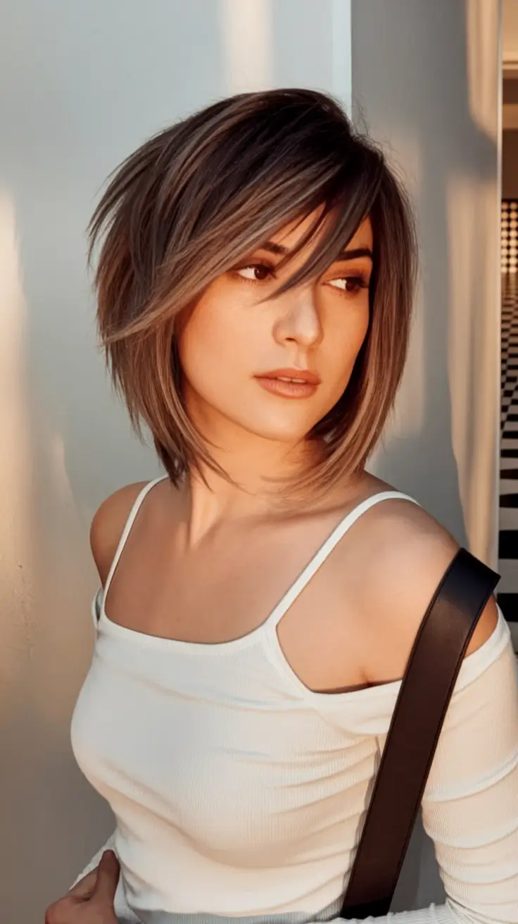 Modern Fall Shag Haircuts to Copy in 2025 Choppy Shag Bob with Dimensional Highlights