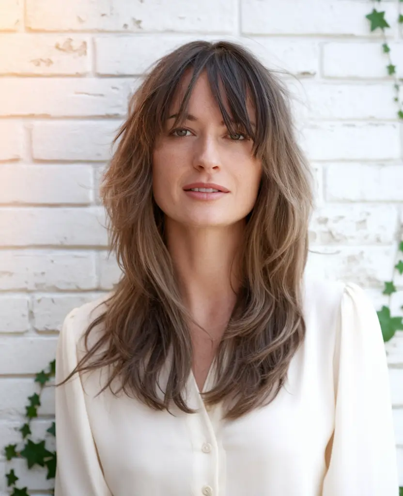 Modern Fall Shag Haircuts to Copy in 2025 Air-Dried Shag with Subtle Volume