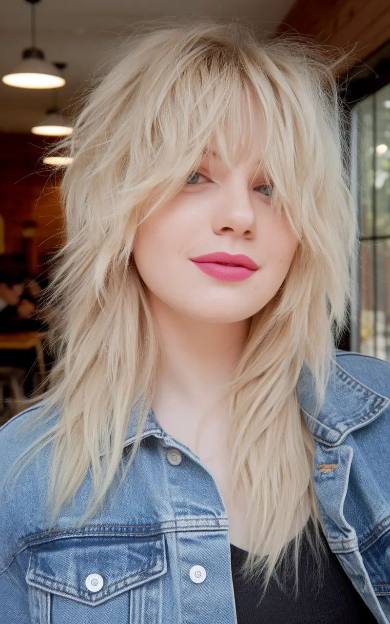 Modern Fall Shag Haircuts to Copy in 2025 Feathered Platinum Shag with Major Volume
