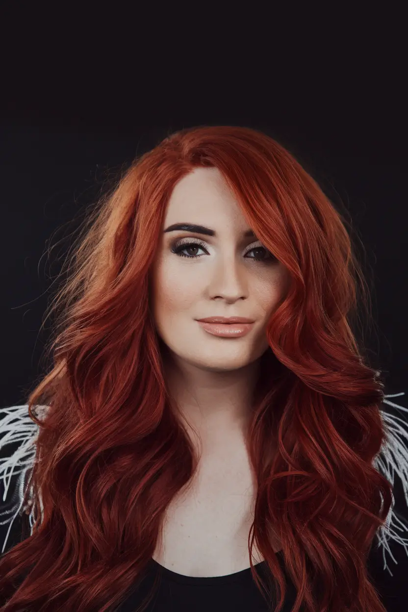 Must-Try Fall Red Hair Colors for Redheads 2025 Romantic Curls in Deep Red Velvet