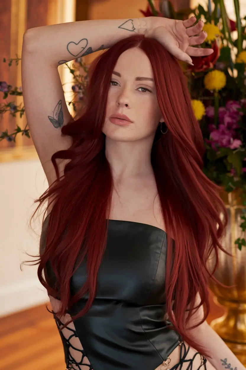 Must-Try Fall Red Hair Colors for Redheads 2025 Deep Clove Red with Elegant Length