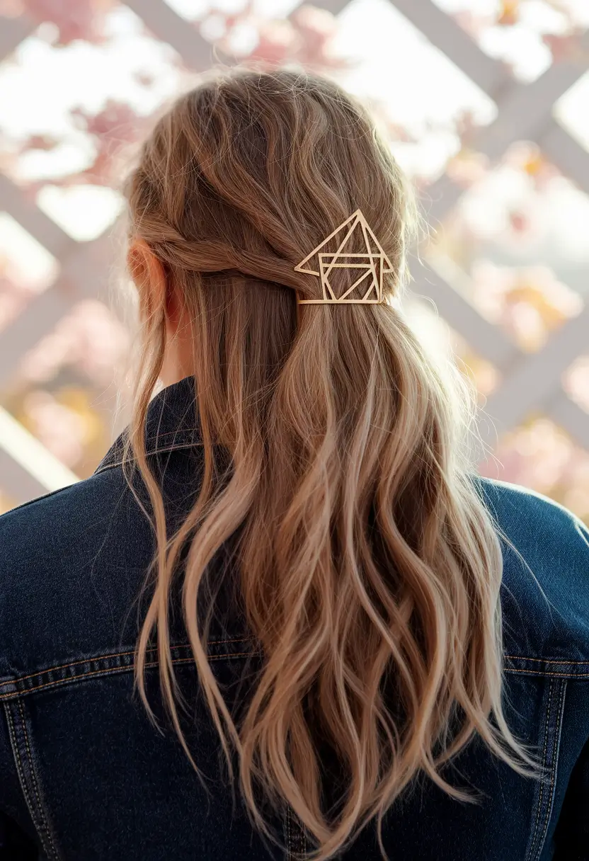 Must-Try Hairstyles for Women in Fall 2025 Geo-Clip Half-Up Wave Set