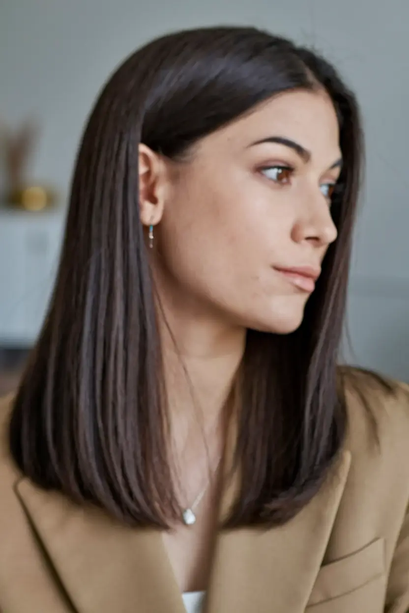 fall brunette hair color short Power Bob in Espresso Chocolate