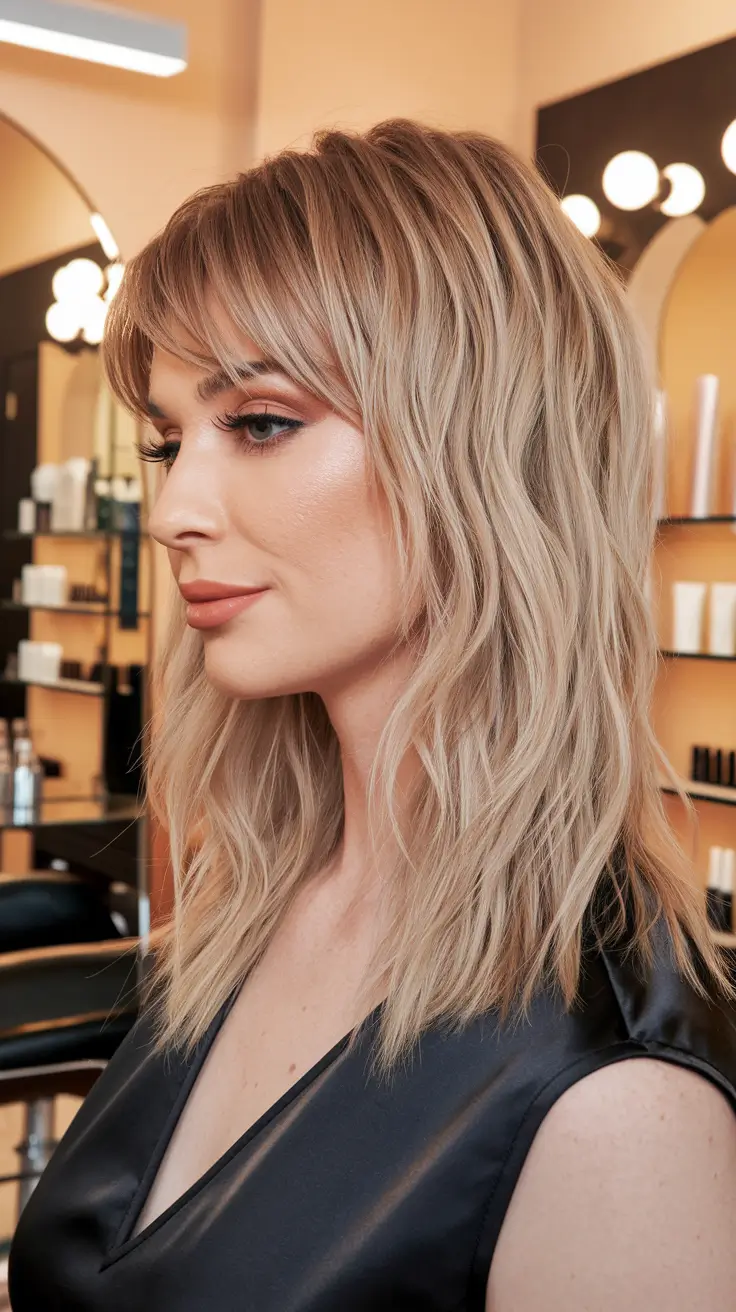 New haicuts - August 2025 ideas Layered Blonde Midi With Soft Fringe