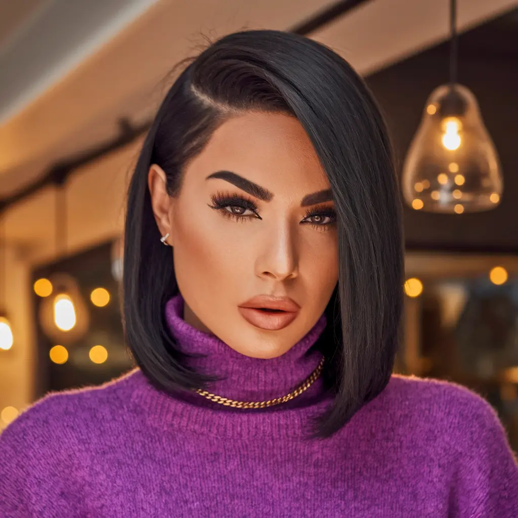 New haircuts - September 2025 ideas Glossy Graphic Bob With Side Part